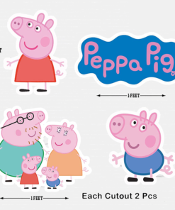 Peppa Pig 1ft Cutouts for Birthday Party Decorations 8 Pcs