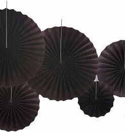 Black Paper Fan Decoration for Birthday Decoration, Birthday Party, Wall Decoration, Hanging Decoration