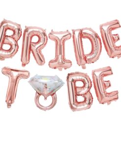 Rose Gold Bride to Be Foil Balloon with Ring Foil Balloon / Bride Balloon Banner / Bride to Be Letter Balloon