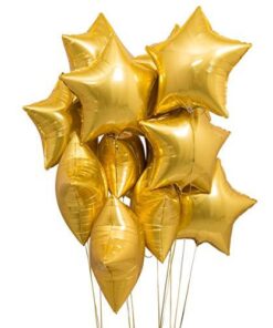 Star Gold 18″ inch Foil Balloon for Happy Birthday Party, Anniversary & Valentine Day Pack of 10