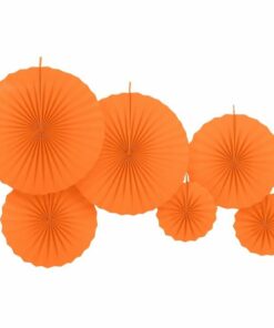 Orange Paper Fan Decoration for Birthday Decoration, Birthday Party, Wall Decoration, Hanging Decoration