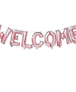 Welcome Letter Foil Balloon/ Anniversary Party Decoration Items – Rose Gold