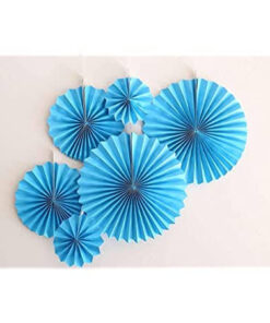 Blue Paper Fan Decoration for Birthday Decoration, Birthday Party, Wall Decoration, Hanging Decoration