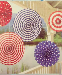 Paper Fan Mix Design Decoration for Birthday Decoration, Birthday Party, Wall Decoration, Hanging Decoration