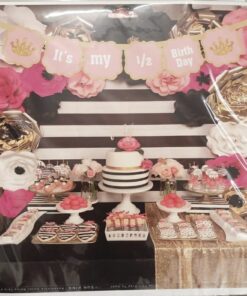 It's My 1/2 Birthday Crown Banner for Birthday Party Decoration