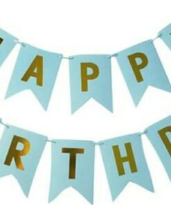 Happy Birthday Blue Gold Dangler