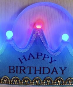 Happy Birthday Beautiful Crown with Colorful Led Lights for Kids Children Boys & Girls (Blue)