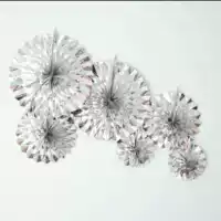 Silver Paper Fan Decoration for Birthday Decoration, Birthday Party, Wall Decoration, Hanging Decoration