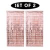 Rose Gold Foil Sequin Curtains For Birthday Decoration Foil Curtain, Anniversary Decoration Items For Home, Bachelorette, Bridal Shower (Set of 2)
