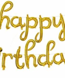 Happy Birthday Cursive Gold Foil Balloon Party Decoration