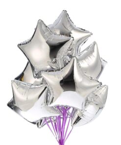 Party Decor Mall Star Silver 10" inch Foil Balloon for Birthday Party, Anniversary & Valentine Party Pack of 10