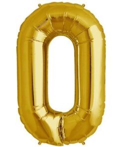 32 Inches Number Foil Balloon, Gold Color, Number 0