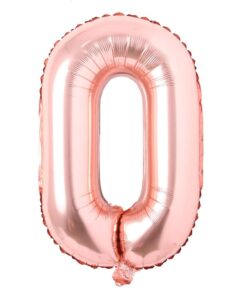 32 Inches Number Foil Balloon, Rose Gold Color, Number 0