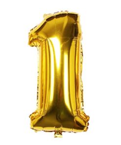 32 Inches Number Foil Balloon, Gold Color, Number 1