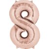 32 Inches Number Foil Balloon, Rose Gold Color, Number 8