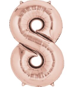 32 Inches Number Foil Balloon, Rose Gold Color, Number 8