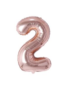 32 Inches Number Foil Balloon, Rose Gold Color, Number 2