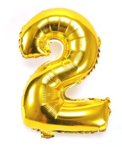 32 Inches Number Foil Balloon, Gold Color, Number 2