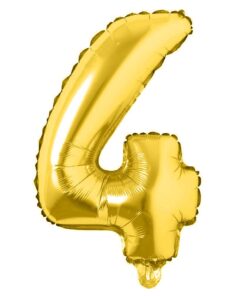 32 Inches Number Foil Balloon, Gold Color, Number 4