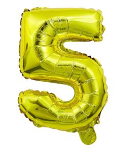 32 Inches Number Foil Balloon, Gold Color, Number 5
