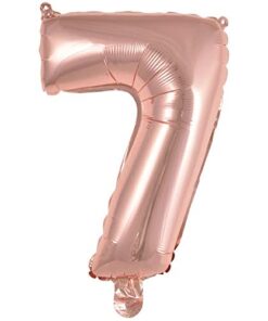 32 Inches Number Foil Balloon, Rose Gold Color, Number 7