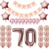 Rose Gold 70Th Birthday Decorations Party Supplies Gifts For Women - Create Unique Events With Happy Birthday Banner, 70 Number And Confetti Balloons
