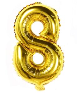 32 Inches Number Foil Balloon, Gold Color, Number 8