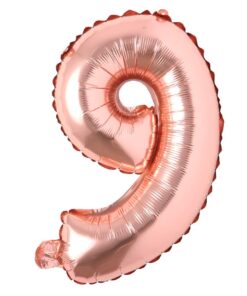 32 Inches Number Foil Balloon, Rose Gold Color, Number 9