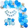Birthday Decoration kit for 1st Birthday Boys-85 Pcs Bday With Blue Banner, Blue Star, Balloons, Foil Balloons, 1st Birthday For Kids