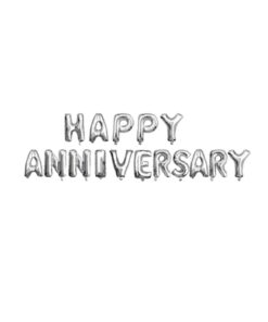 Happy Anniversary Decorations Silver Foil Balloon for Home Decoration 16"Size for Husband Wife/ Anniversary Celebration Balloons