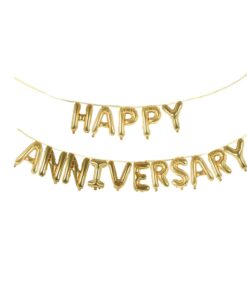 Happy Anniversary Decorations Foil Balloon for Home Decoration 16″Size for Husband Wife/ Anniversary Celebration Balloons