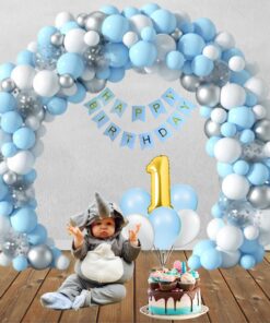 91PCS Complete Birthday Decoration for Girls, Boys Garland Kit With Happy Birthday Banner
