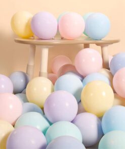 Party Decor Mall – 100PCS Pastel Balloon Pink, Blue, Yellow, Purple & Pastel Green Balloon Decor Kit