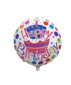 Printed Round Shape Cake Happy Birthday Foil Balloon