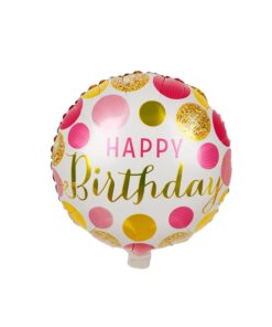 Party Decor Mall – Printed Round Shape Cake Happy Birthday Foil Balloon