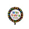 Printed Round Shape Candle Happy Birthday Foil Balloon