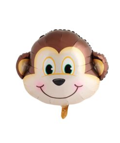 Animal Face Shaped Foil Balloon for Kids Birthday Party, Animal Theme, Zoo Party Decoration- Pack of 1 (Monkey)