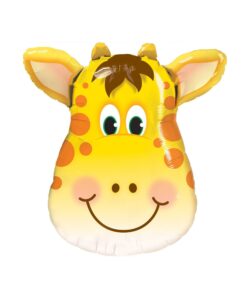Animal Face Shaped Foil Balloon for Kids Birthday Party, Animal Theme, Zoo Party Decoration- Pack of 1 (Giraffe)