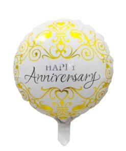 Printed Round Shape Happy Anniversary Foil Balloon