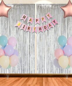 Party Decor Mall – 26PCS Happy Birthday Pastel Pink, Blue, Yellow & Purple Balloon Decor Kit