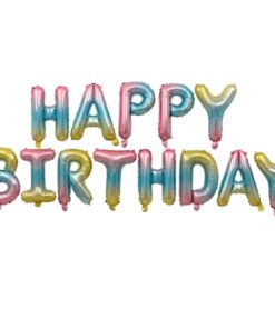 Party Decor Mall – Happy Birthday 13 Letters Set Foil Balloon (Rainbow)
