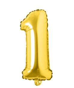 16 Inches Number Foil Balloon, Gold Color