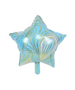 Blue Marble Star 18″ inch Foil Balloon for Happy Birthday Party, Anniversary & Valentine Day