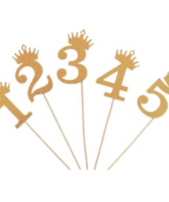 10 Pieces Crown Shaped Cake Toppers Cake Decoration for Birthday Party Baby Shower