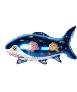 Blue Giant Shark Shaped Foil Balloons Fish Shaped Aqua Foil Balloon