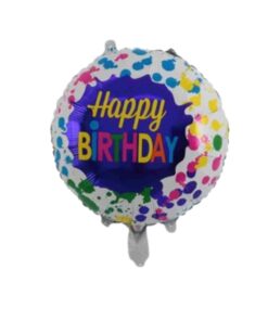 Colour splash Happy Birthday round Foil Balloon