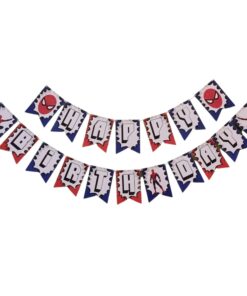 Happy Birthday Banner Spider Superhero Dangler