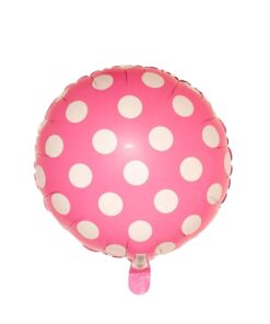 Round Shape Pink Polka Dot Foil Balloon