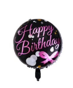 Round Shape Black and Pink Foil Balloon