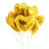 Gold Heart Shape Foil Balloon 18″ inch for Anniversary, Valentine Party & Birthday Party Pack of 10